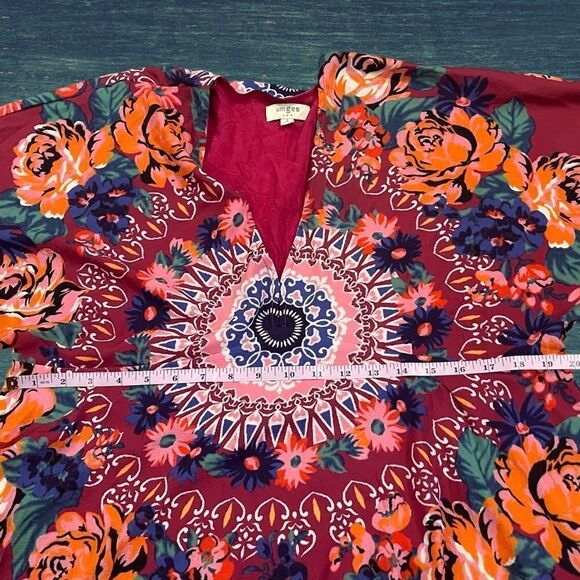 ☃️Umgee Floral Pink Boho Gypsy style flowy Bohemian style  tunic - Picture 8 of 13